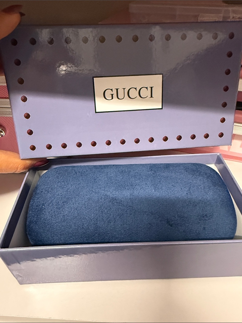 GUCCI Hardshell Velvet Sunglass Case w/box - Picture 5 of 5